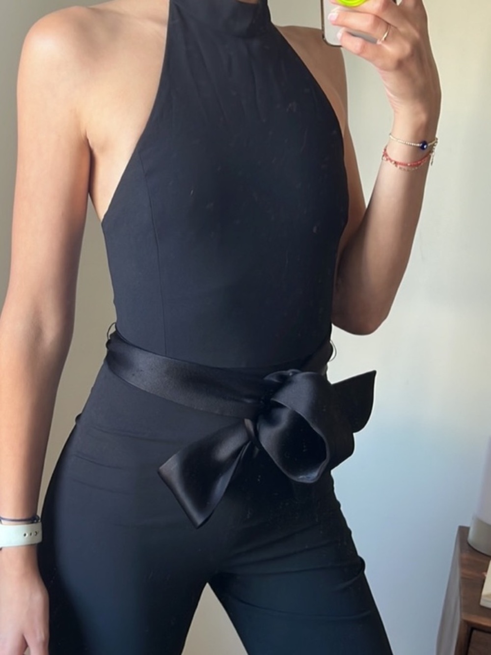 Alice and Olivia Black Halter Jumpsuit